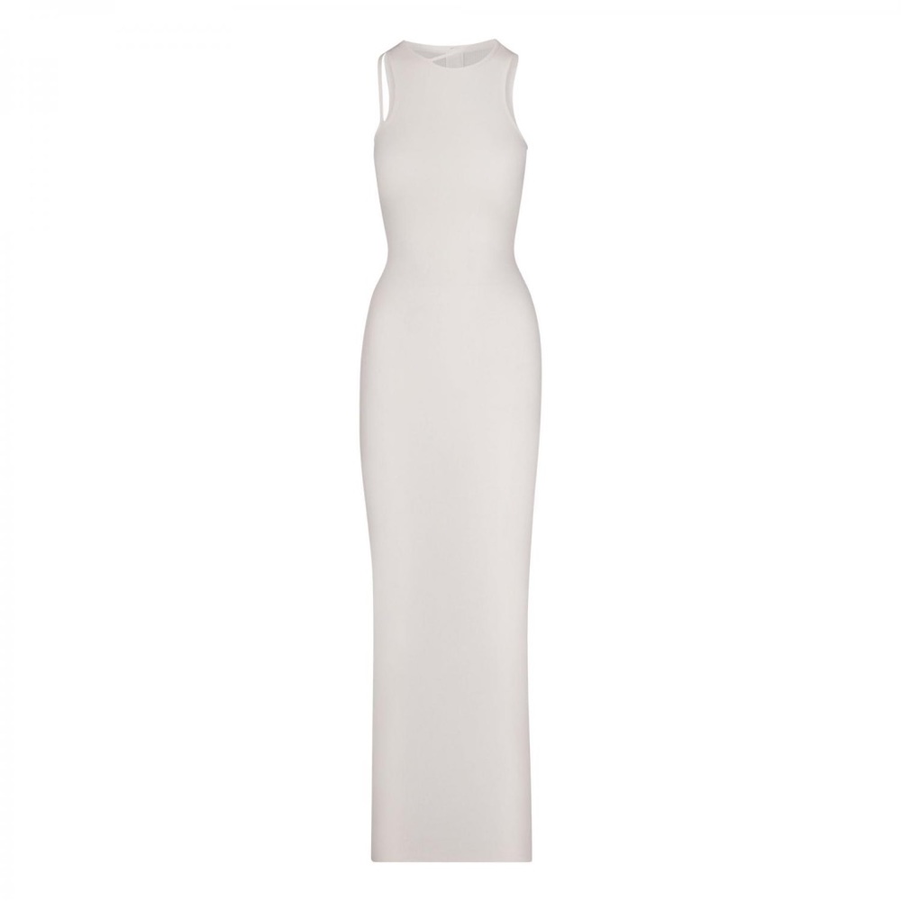 SKIMS Soft Lounge Cut Out Long Maxi Slip Dress in Marble, size medium